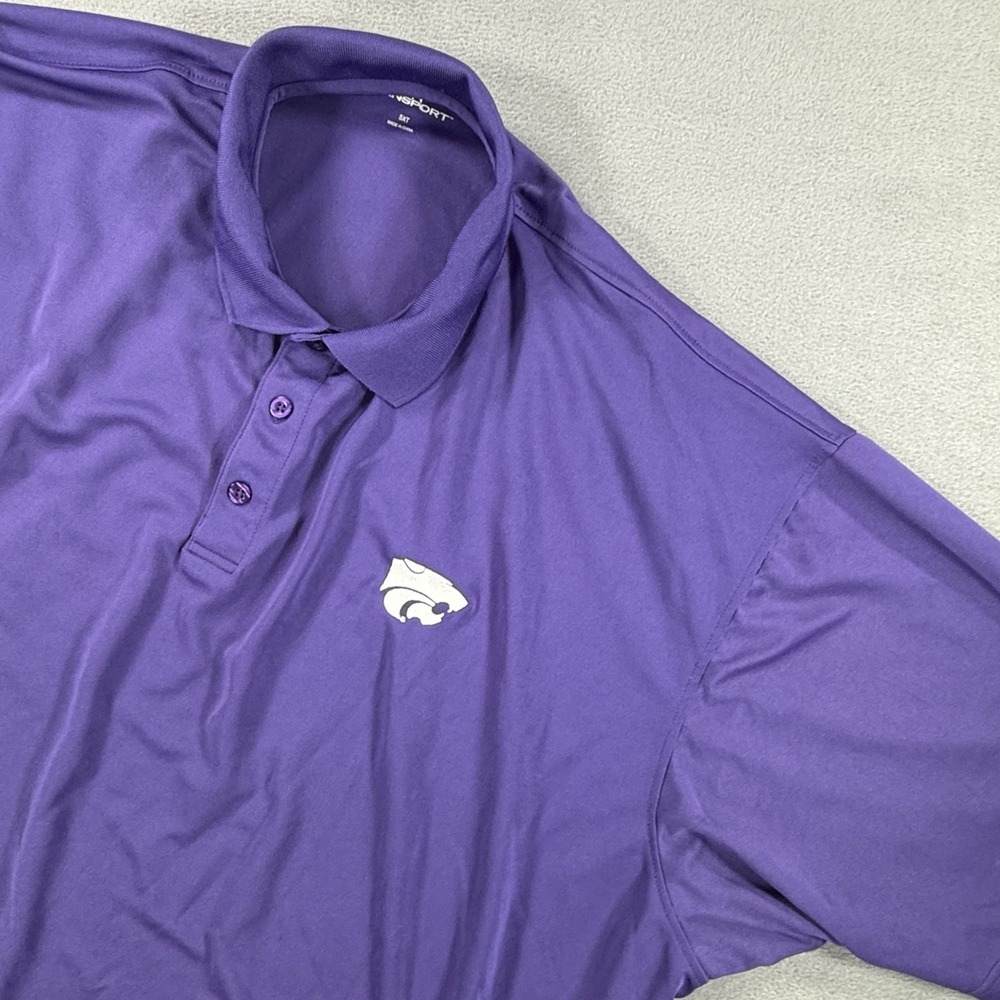 Kansas State Wildcats Purple Polo Mens 5XL VanSport Embroidered